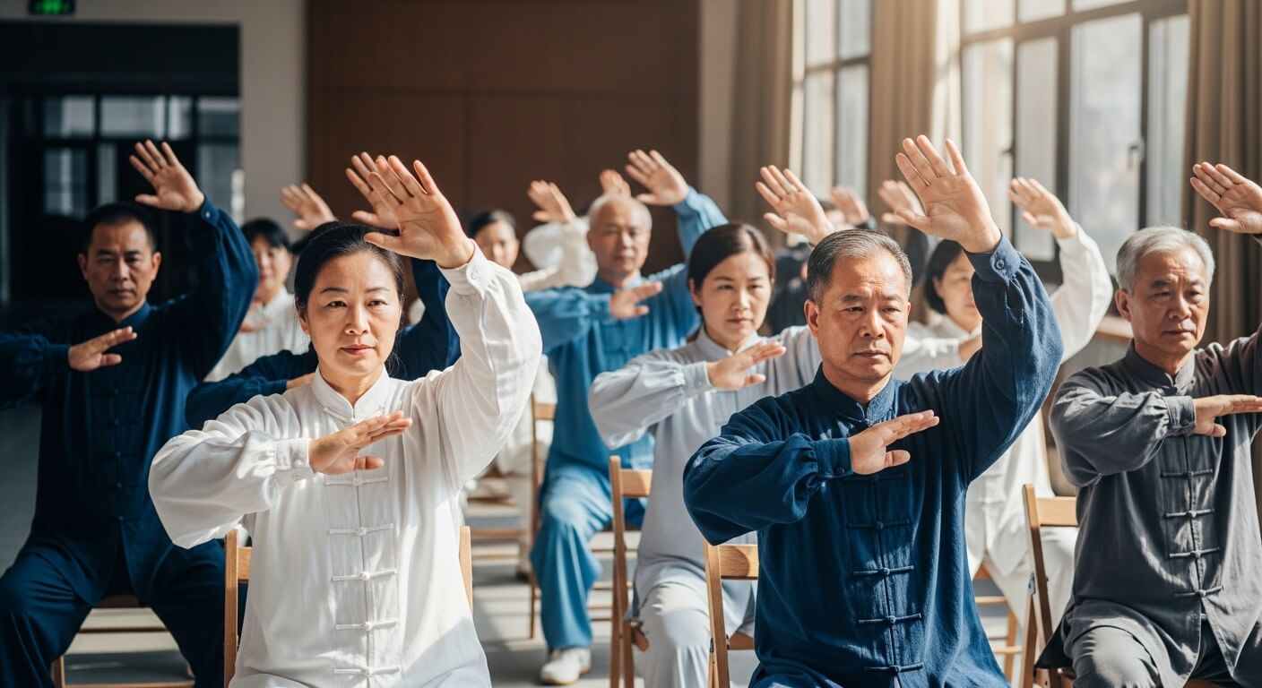 Upper body stretch in Tai Chi
