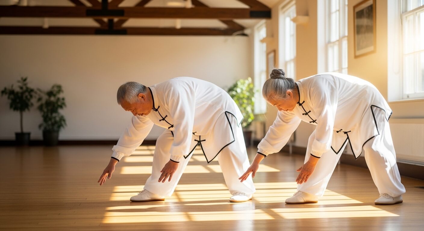 Tai chi flexibility exercise Needle at Sea Bottom