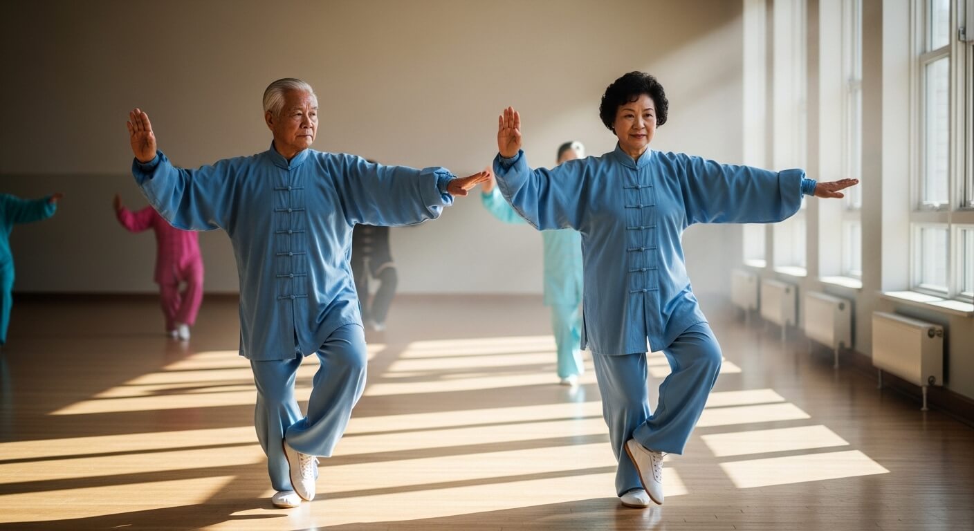 White Crane Spreads Its Wings tai chi balance exercise